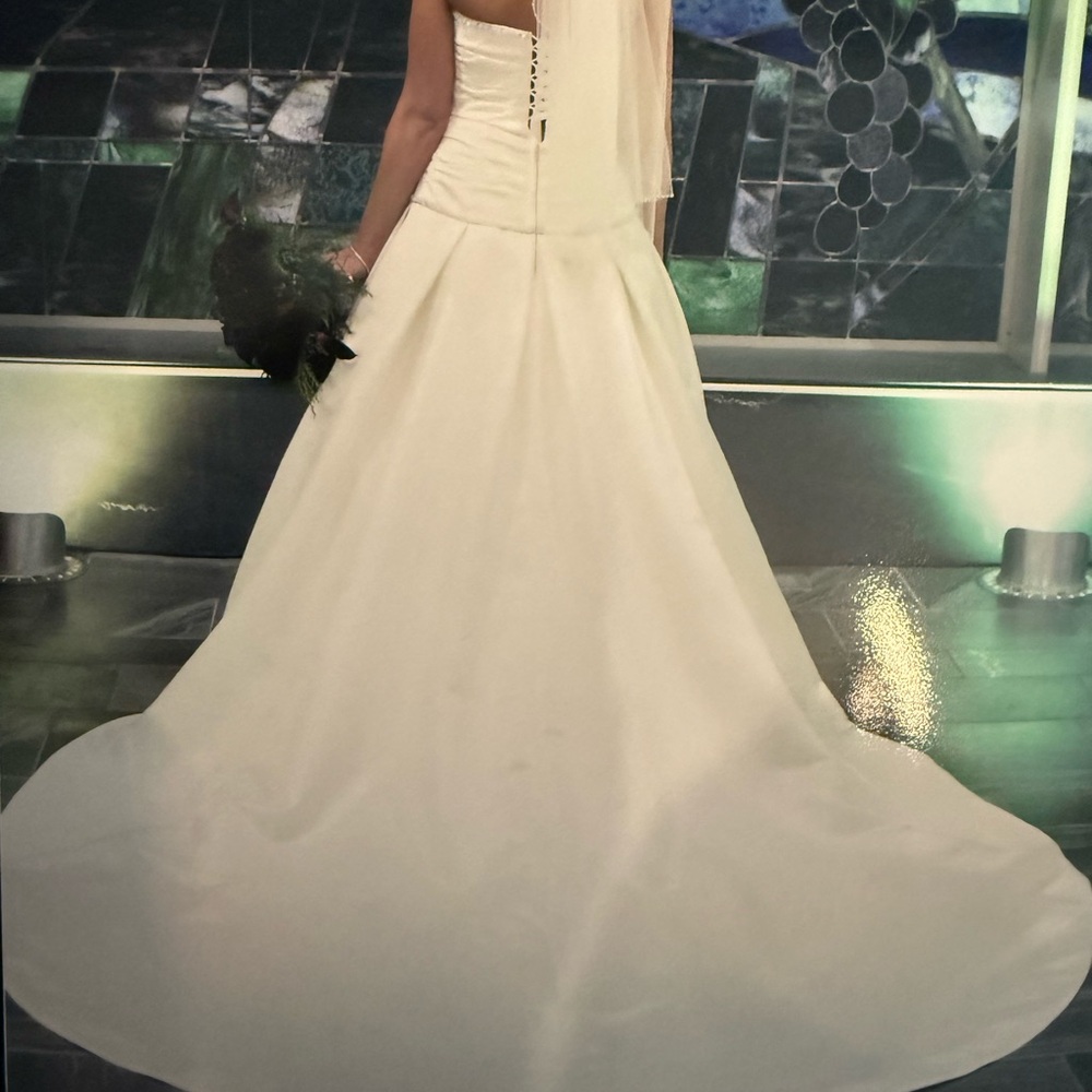 Elegant Anjolique 764 Ivory Satin Wedding Dress - Preserved!